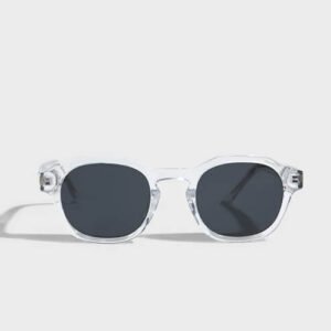 Clear frame round sunglasses