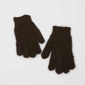 Wool blend knit gloves